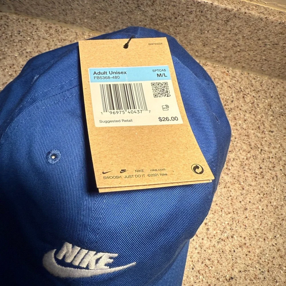 Nike Club Cap Adjustable Strap Hat Royal Blue Size M/L Adult - Picture 4 of 5